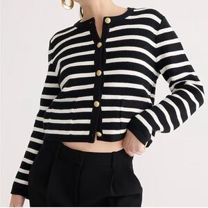 J.Crew Emilie Striped Sweater Lady Jacket